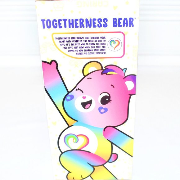 NEW (NIB) 14" Care Bears Rainbow Heart Togetherness Love All Tie Dye Plush Bear - Picture 7 of 10